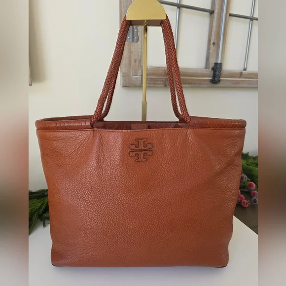 Tory Burch Brown Leather Tote Bag - Picture 3 of 13